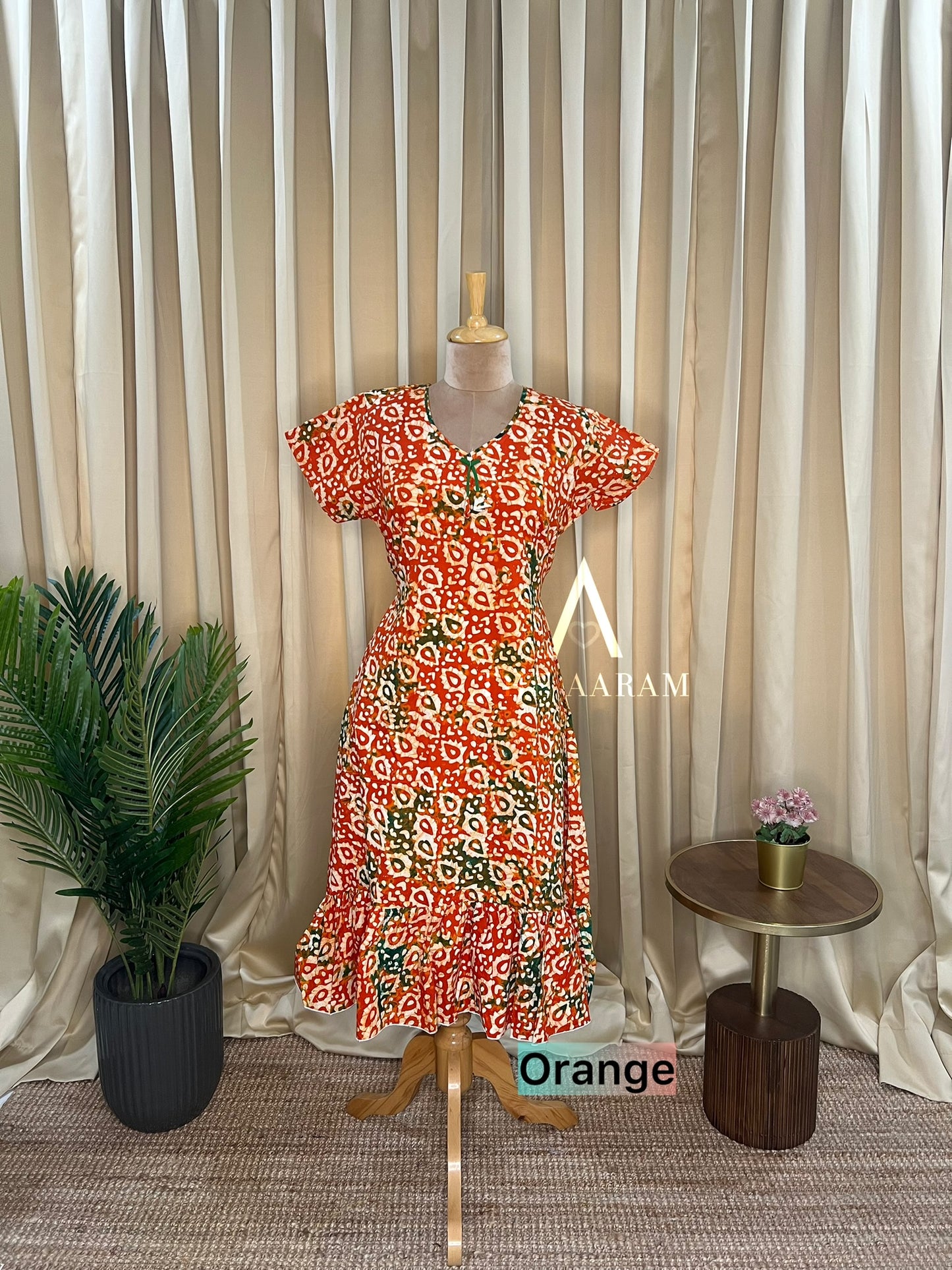 Multi Batik Cotton A-Line Frock-06