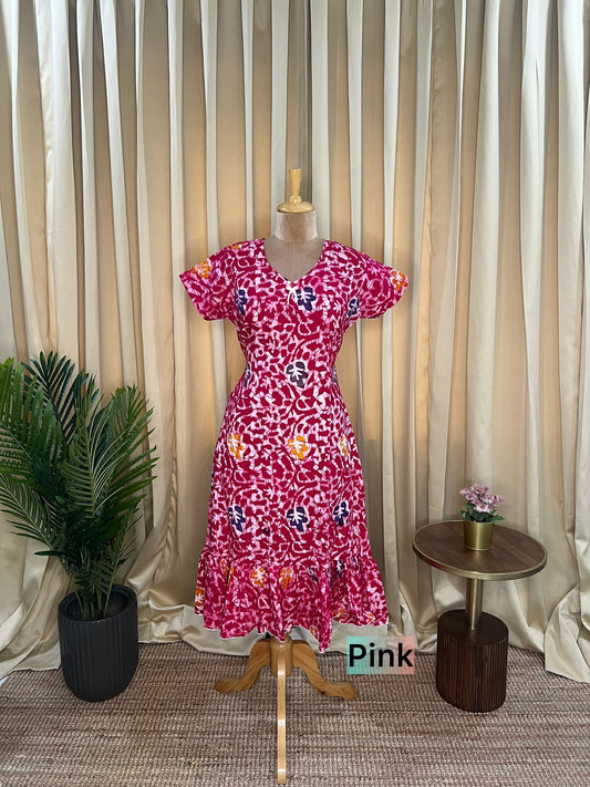 Multi Batik Cotton A-Line Frock-10