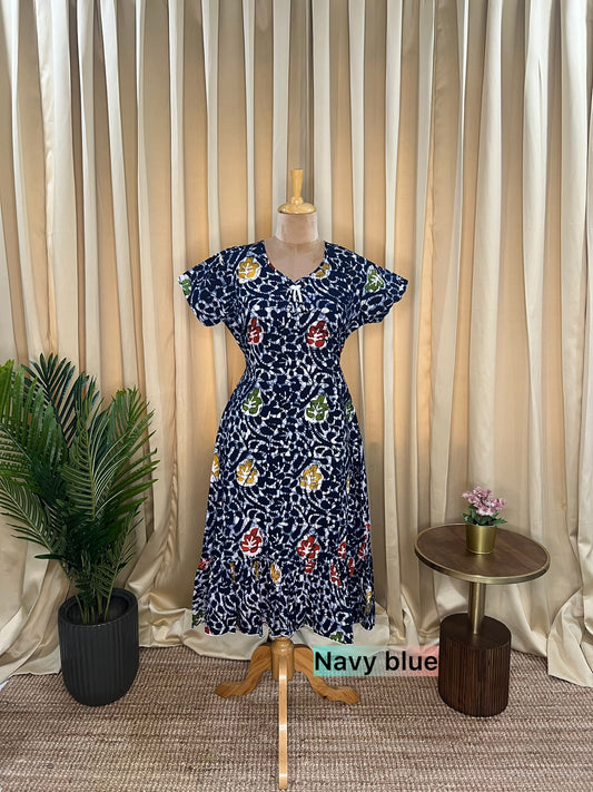 Multi Batik Cotton A-Line Frock-11