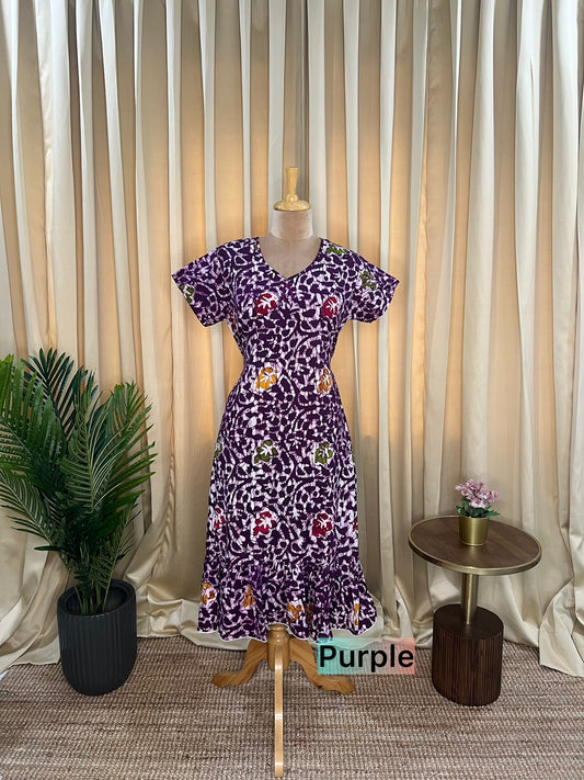 Multi Batik Cotton A-Line Frock-13