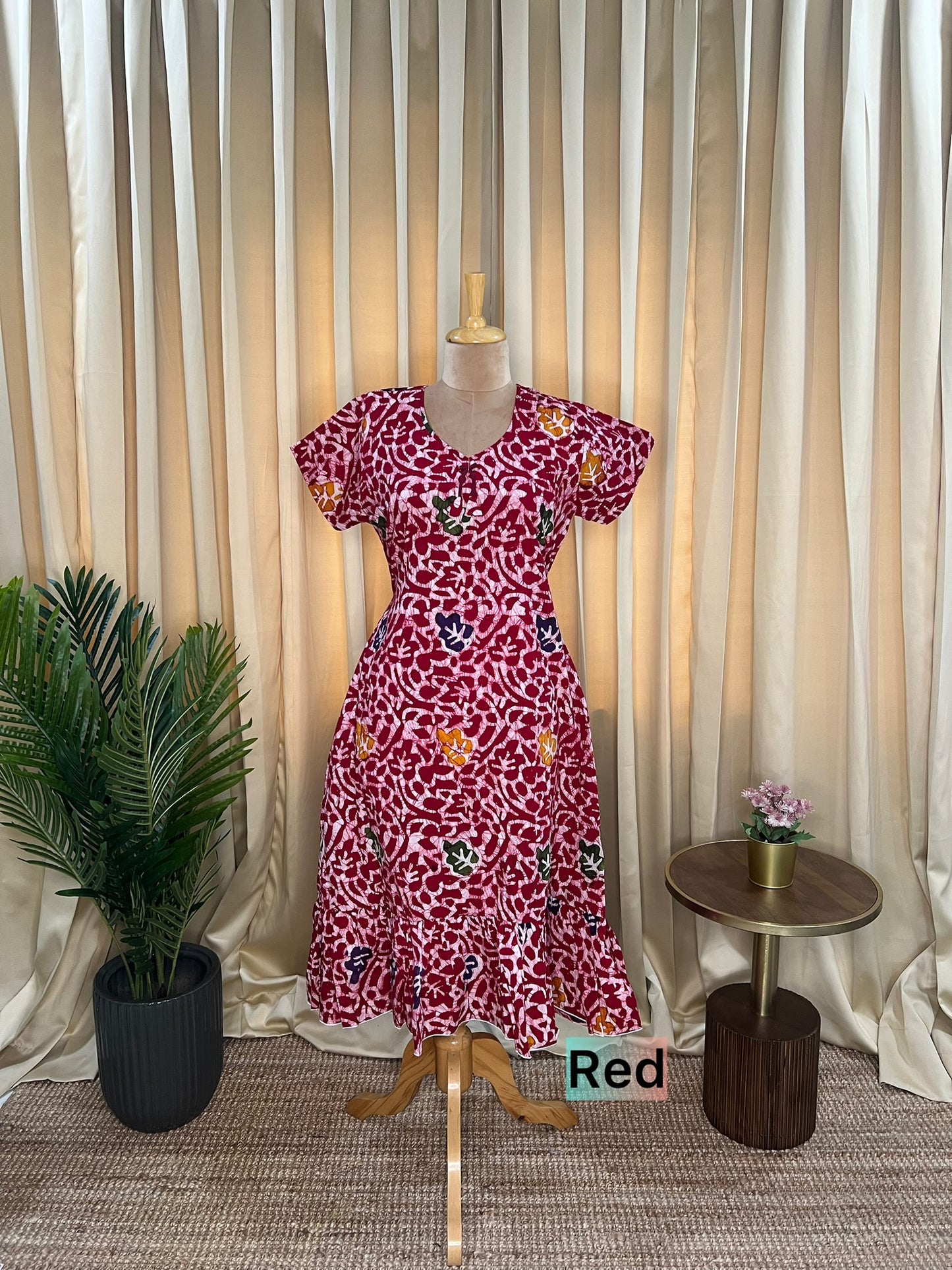 Multi Batik Cotton A-Line Frock-14