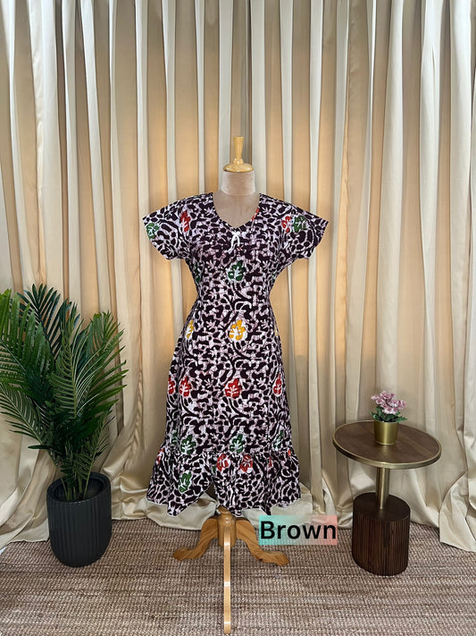 Multi Batik Cotton A-Line Frock-15