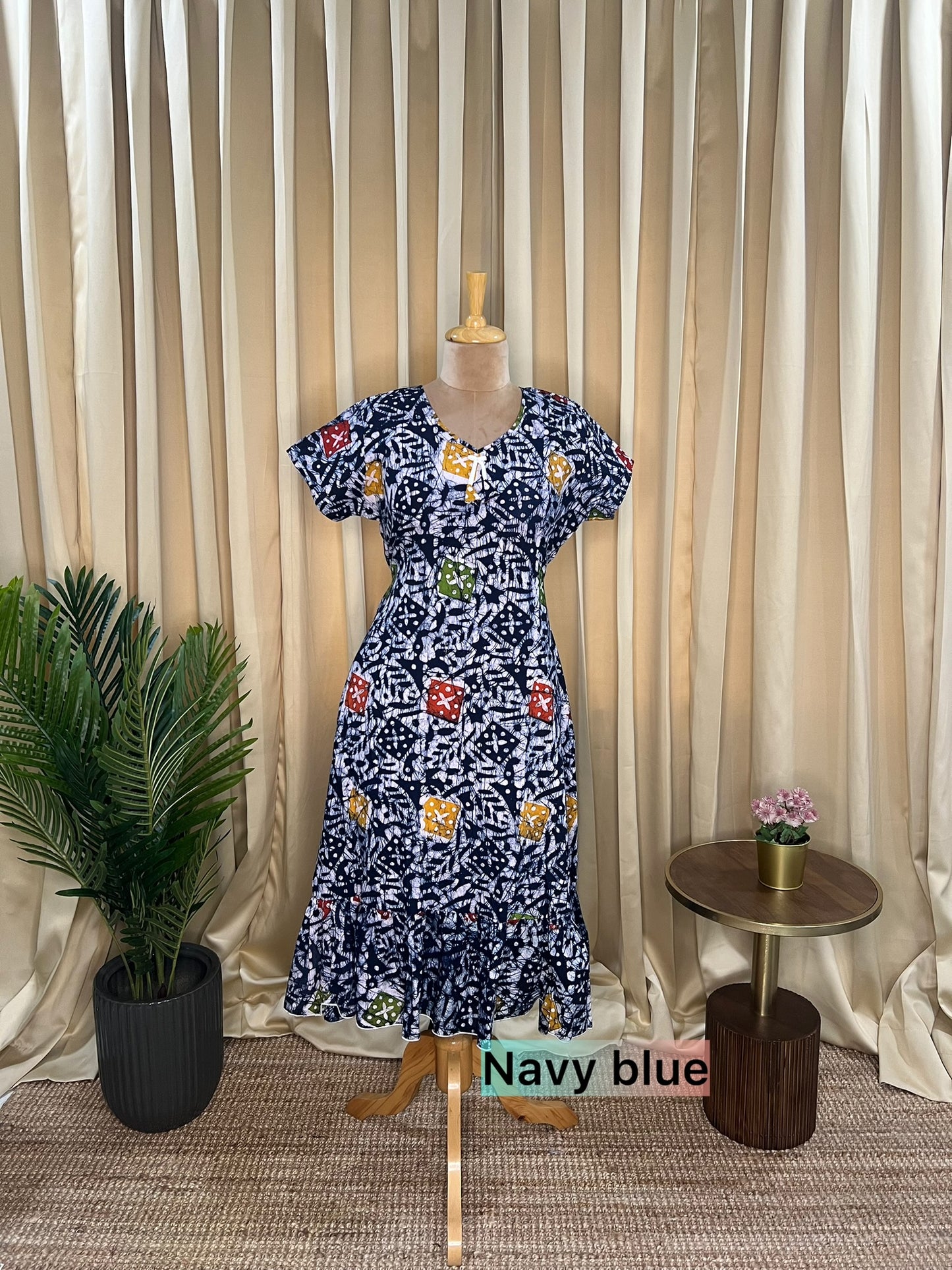 Multi Batik Cotton A-Line Frock-18