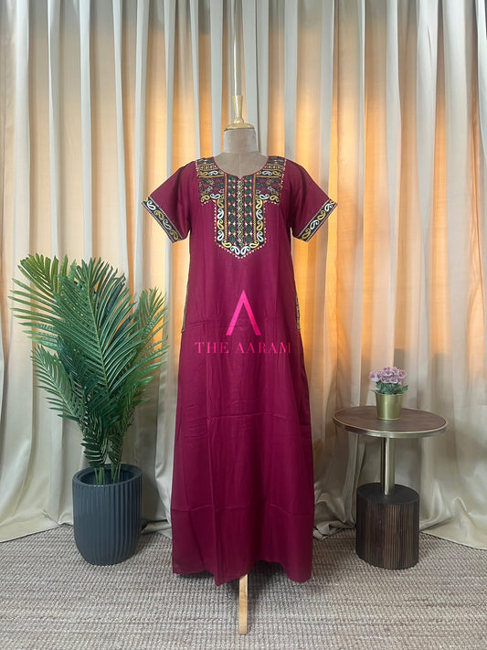 Rani Naikidevi – Bhopali Embroidery Alpine A-Line Nighty