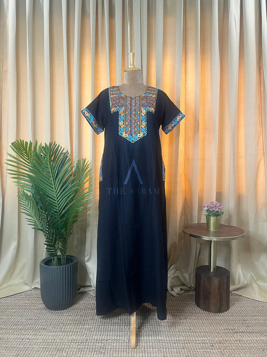 Rani Didda – Bhopali Embroidery Alpine A-Line Nighty
