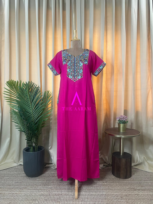 Rani Velu Nachiyar – Bhopali Embroidery Alpine A-Line Nighty