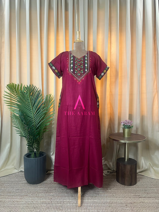 Rani Lakshmibai – Bhopali Embroidery Alpine A-Line Nighty