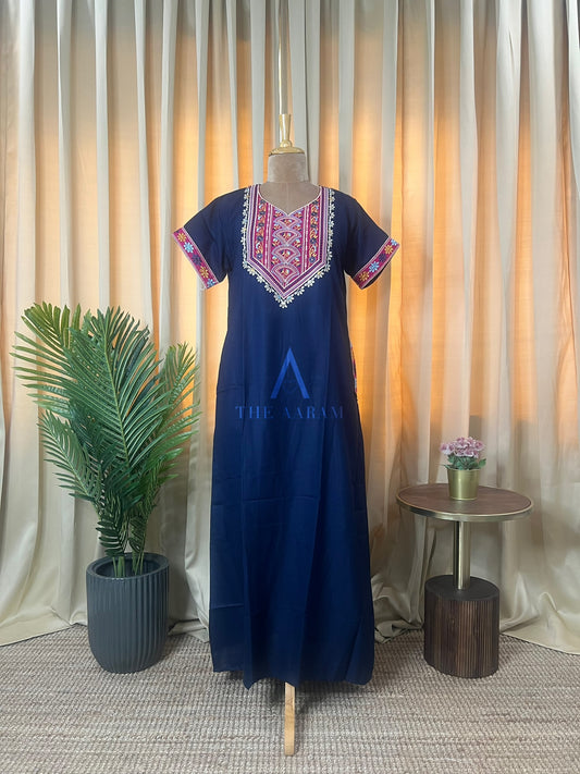 Rani Padmini – Bhopali Embroidery Alpine A-Line Nighty