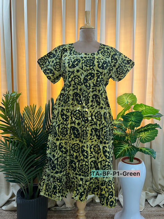 Batik Cotton Frill Frock-03