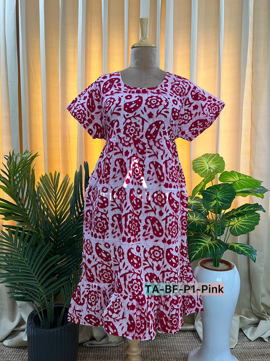 Batik Cotton Frill Frock-05