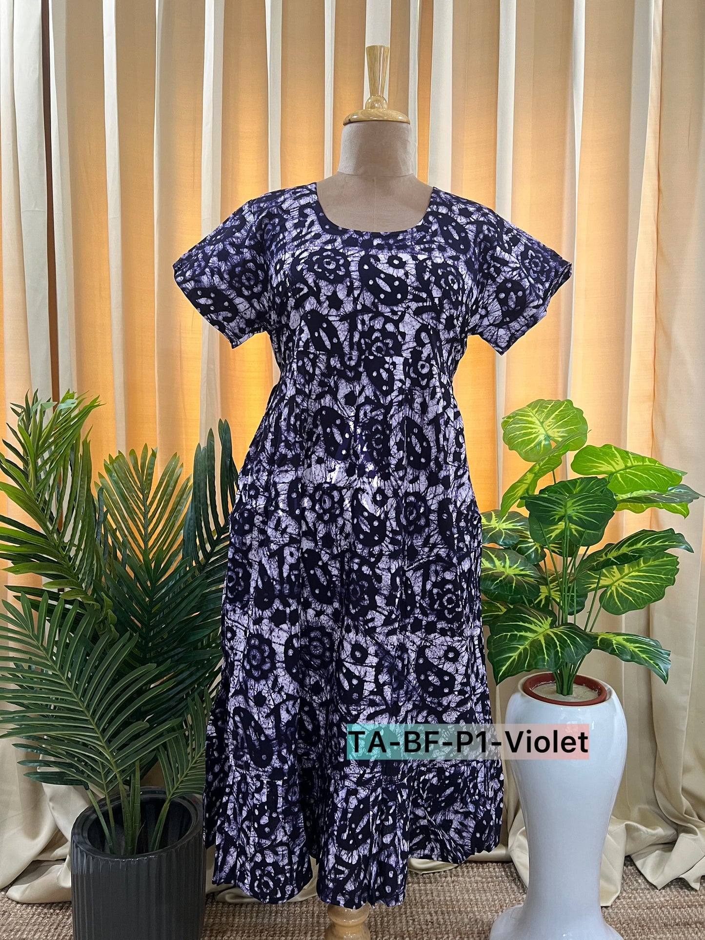 Batik Cotton Frill Frock-06