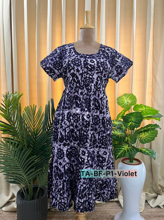Batik Cotton Frill Frock-06