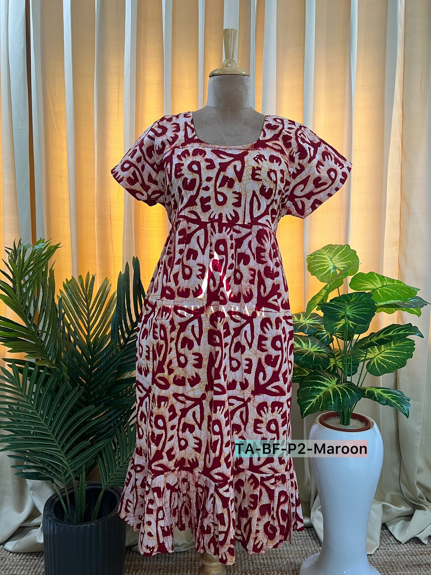 Batik Cotton Frill Frock-09