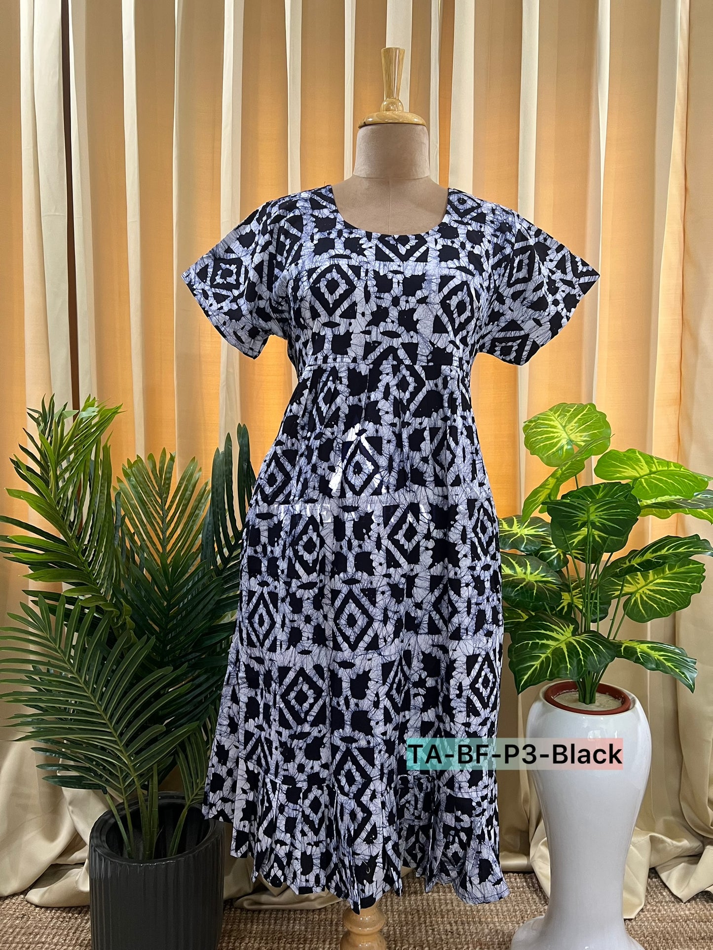Batik Cotton Frill Frock-12