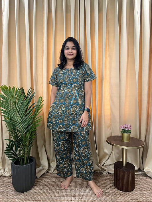 Teal Paisley Co-Ord Set