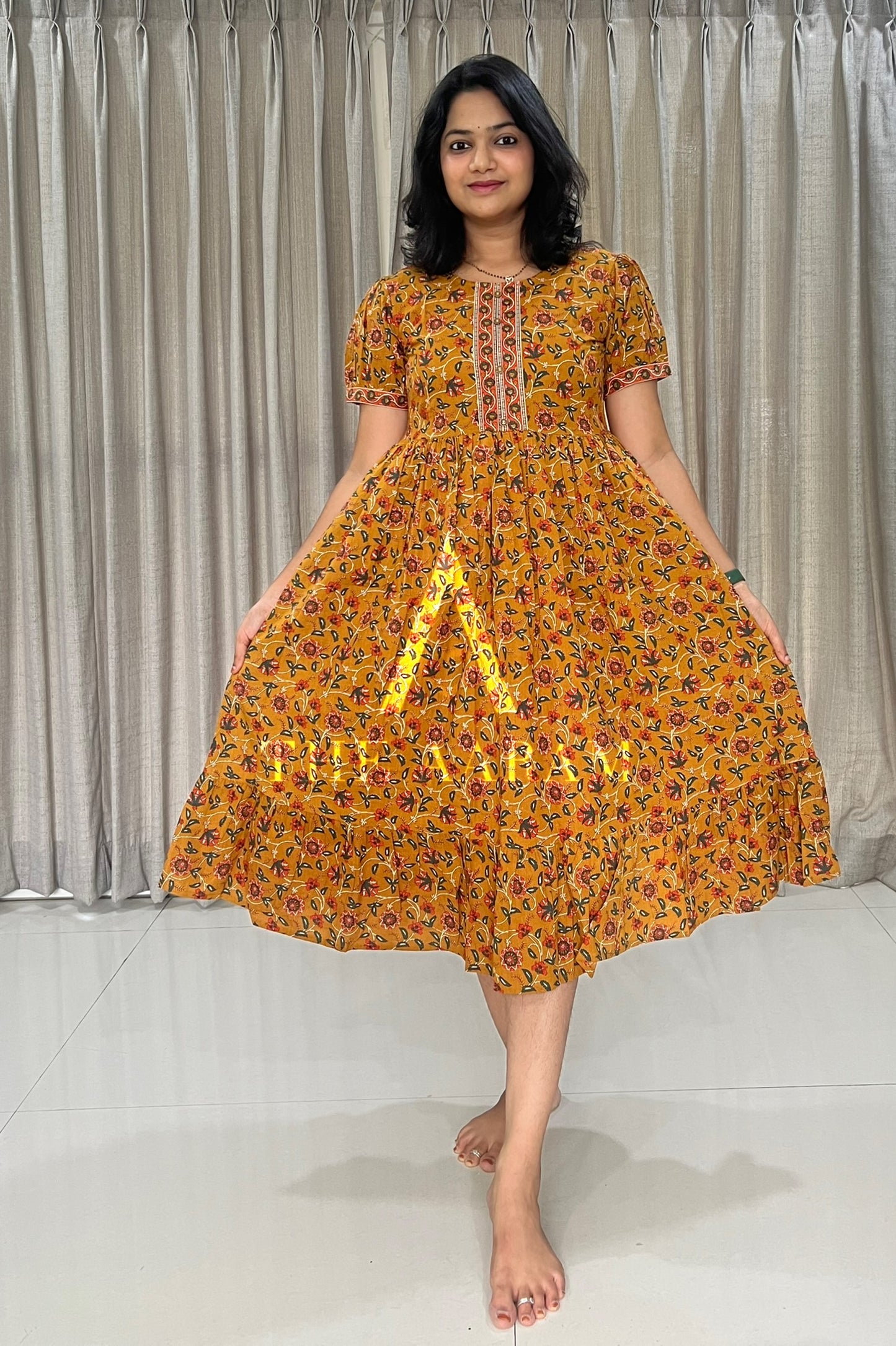 Golden Bloom Feeding Frill Frock