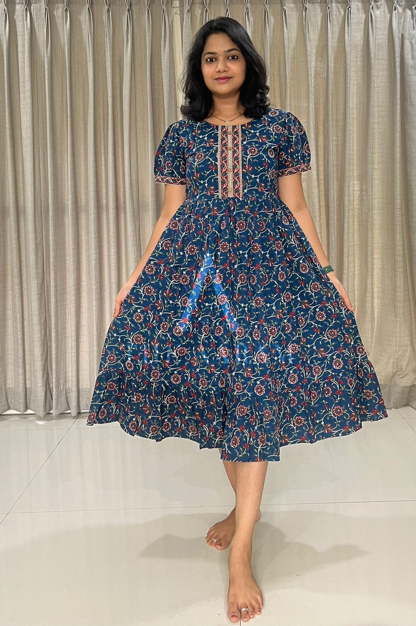 Midnight Bloom Feeding Frill Frock