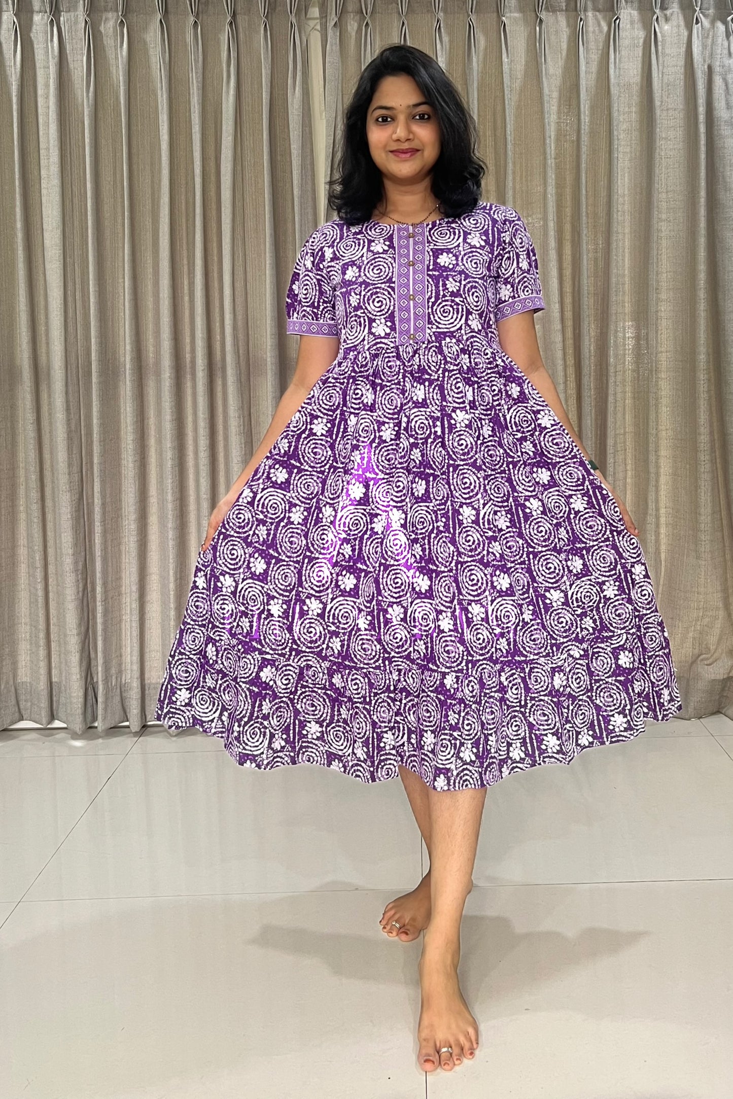 Lilac Swirl Feeding Frill Frock