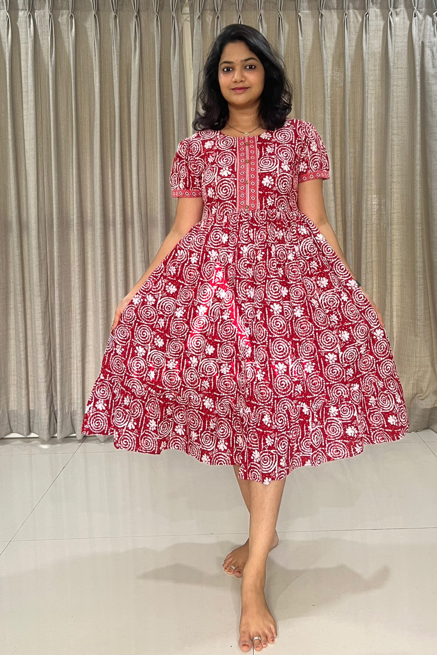 Ruby Swirl Feeding Frill Frock
