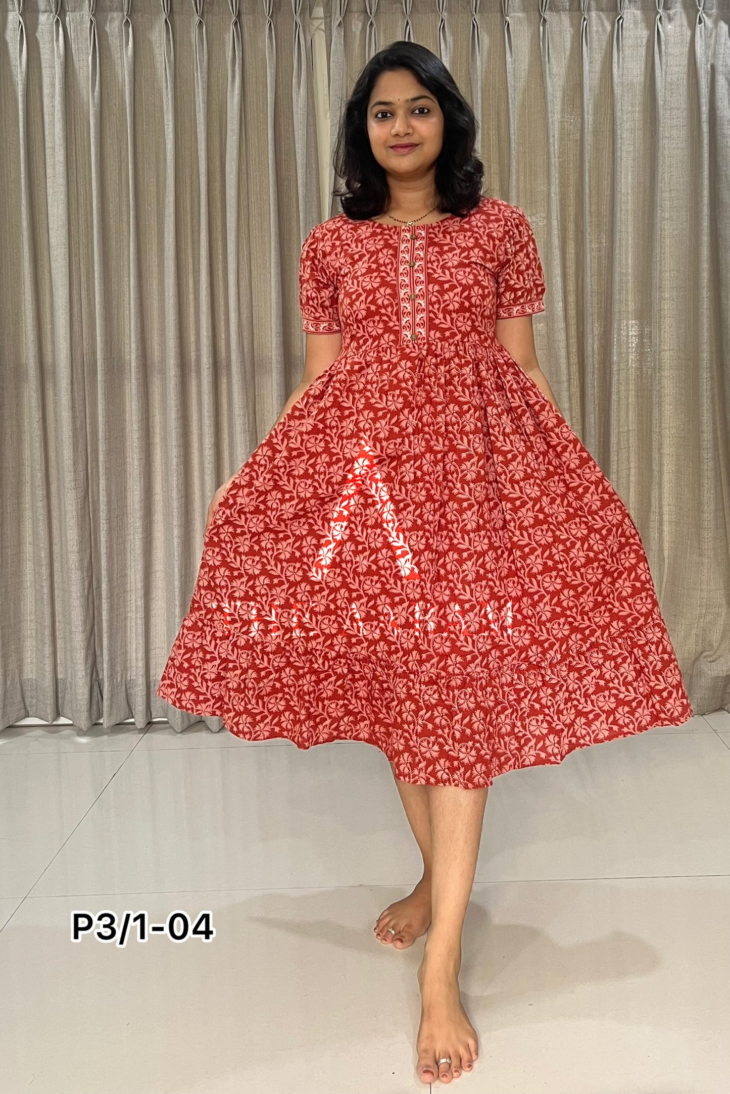 Terracotta Vine Frill Frock