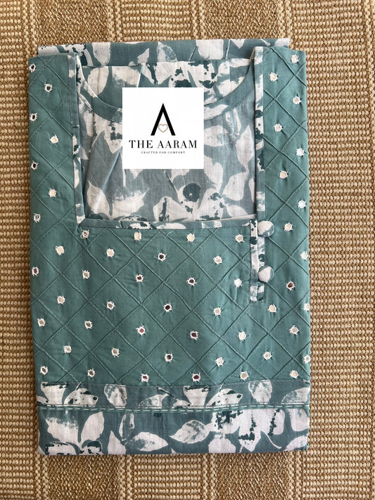 Cotton Mirror-Work Nighty XL - 15