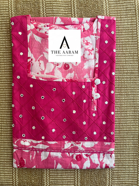 Cotton Mirror-Work Nighty XL - 17