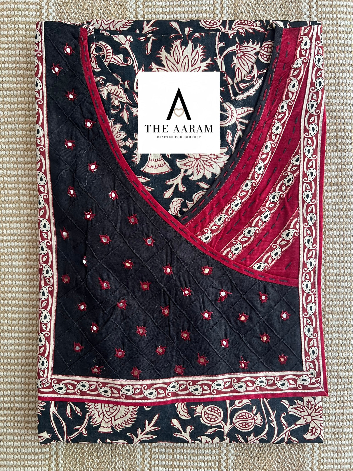 Cotton Mirror-Work Nighty XL - 30