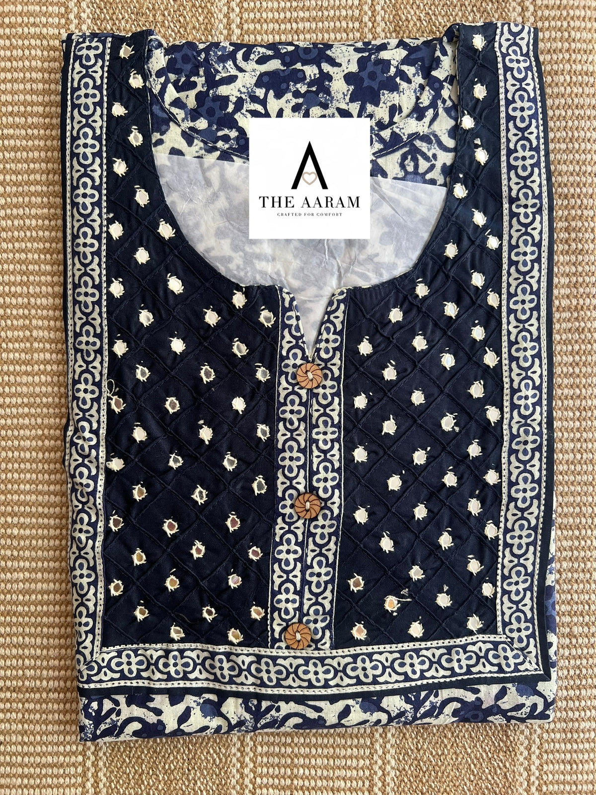 Cotton Mirror-Work Nighty XL - 37