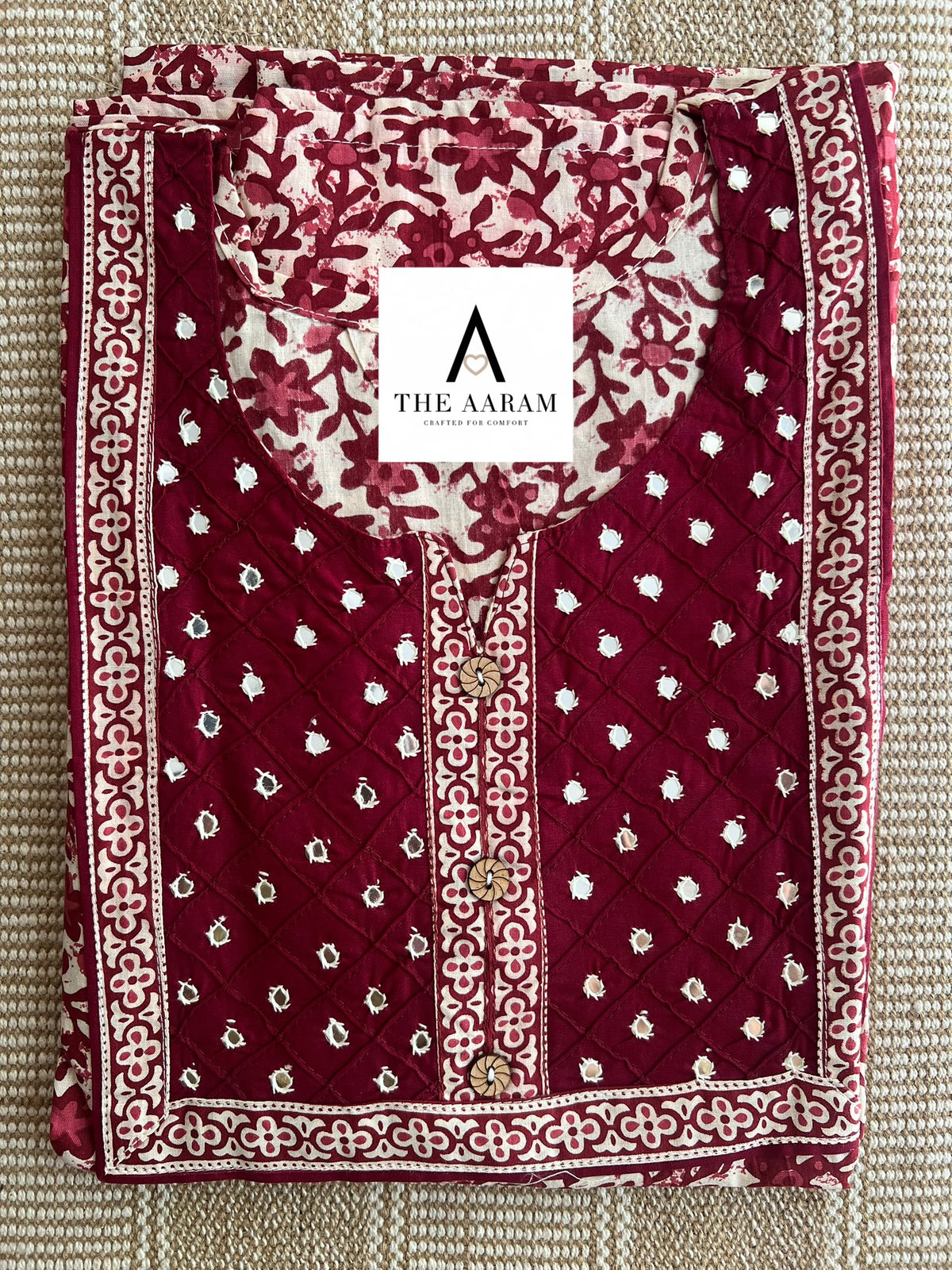 Cotton Mirror-Work Nighty XL - 55