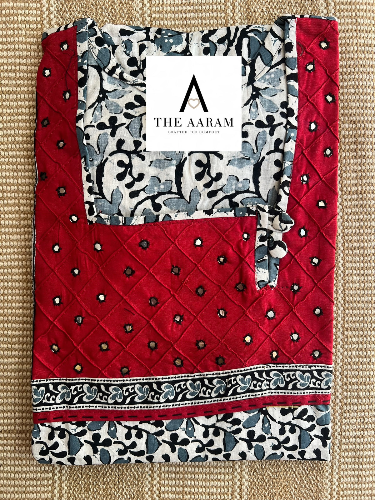 Cotton Mirror-Work Nighty XXL - 50