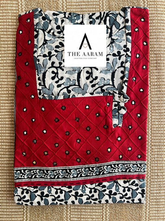 Cotton Mirror-Work Nighty XXL - 50
