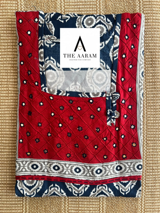 Cotton Mirror-Work Nighty XXL - 56
