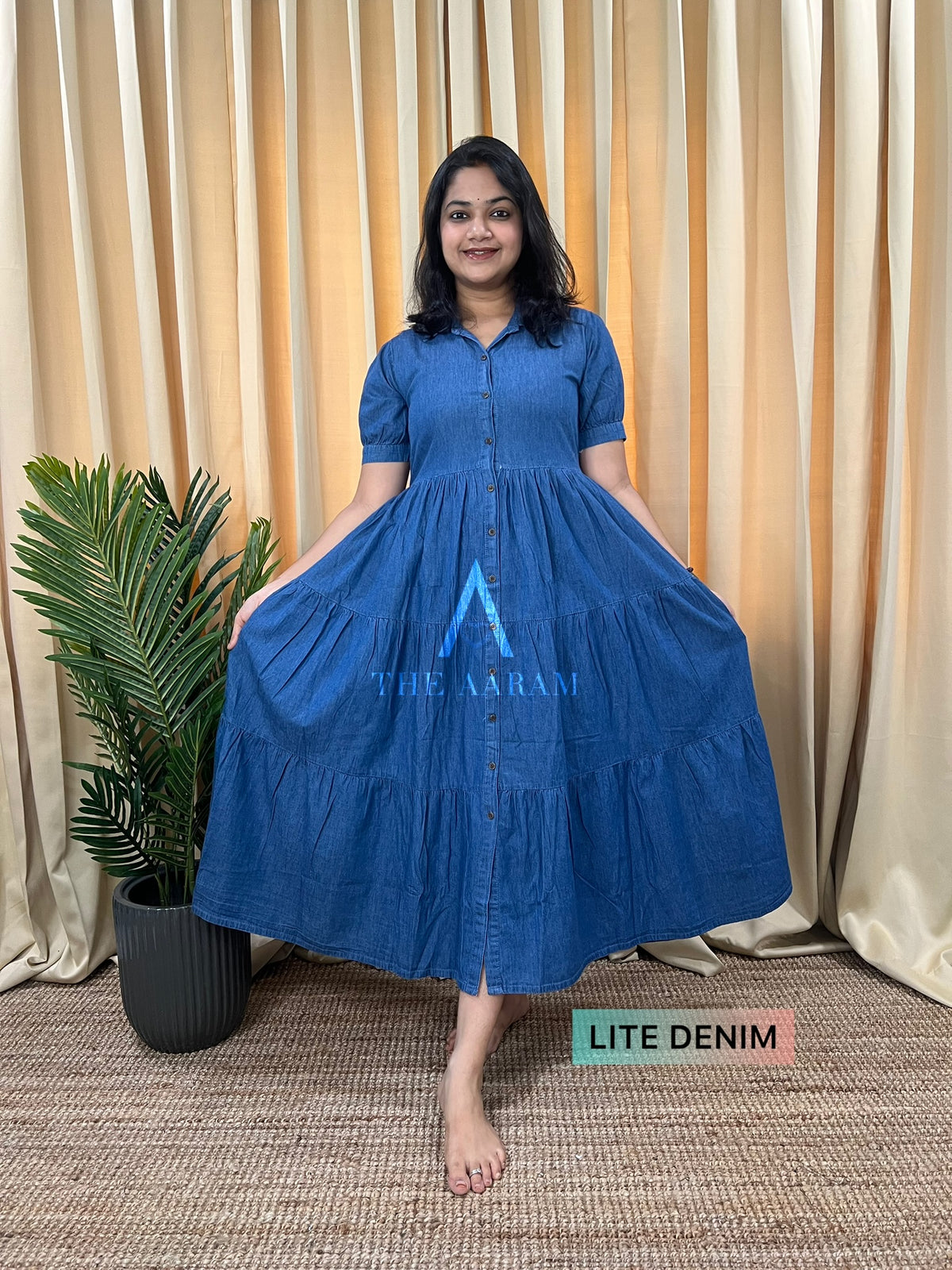 Ocean Mist Denim Grace Feeding Frock