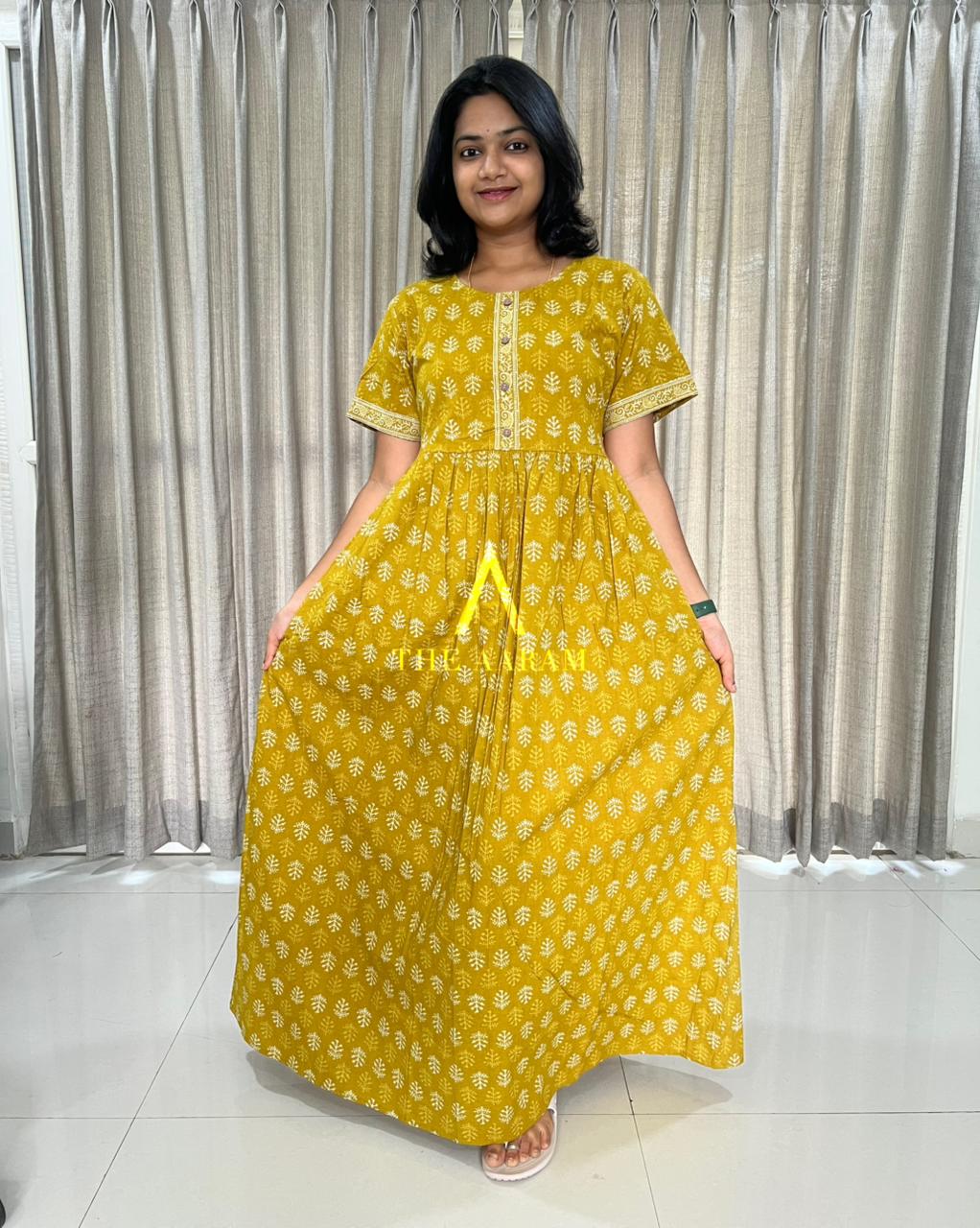 Mustard Yellow Blossom Comfort Maxi