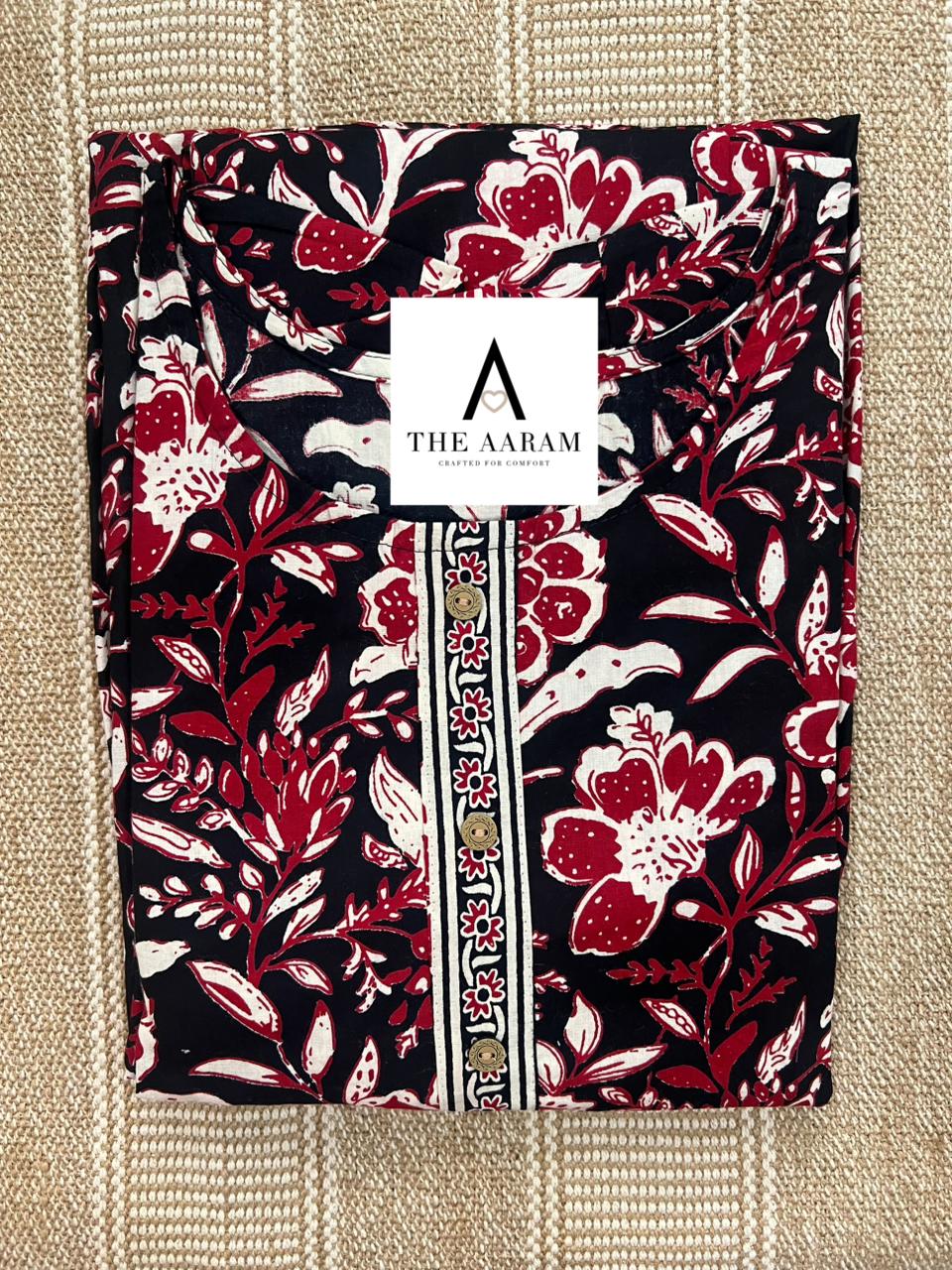Maroon Black Comfort Maxi