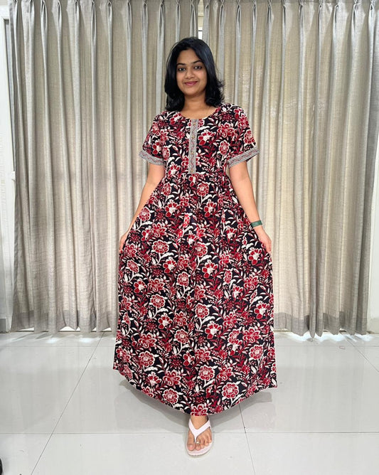 Maroon Black Comfort Maxi