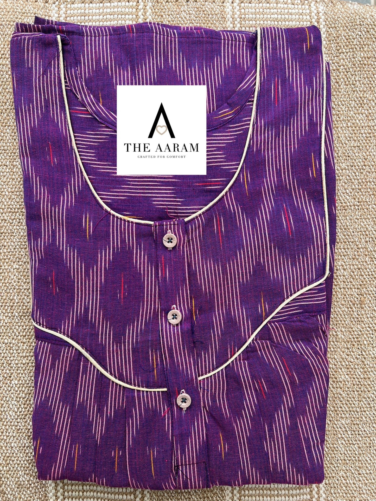 Ikkat Cotton Nighty – IC10