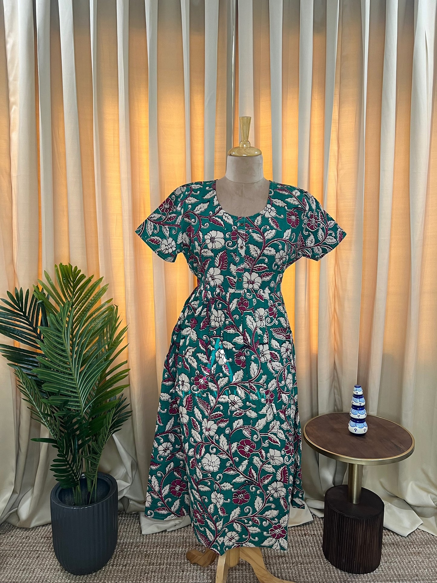 Kalamkari Cotton Comfort Frock - 10