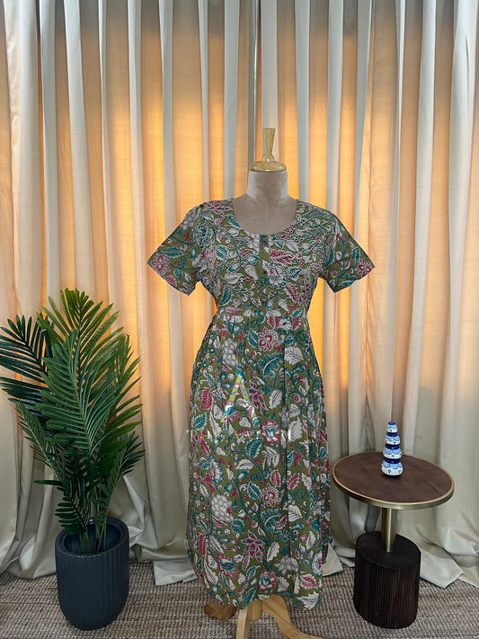 Kalamkari Cotton Comfort Frock - 04