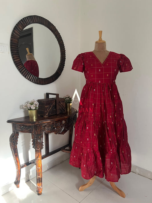 Raw Silk Feeding Frock - 01