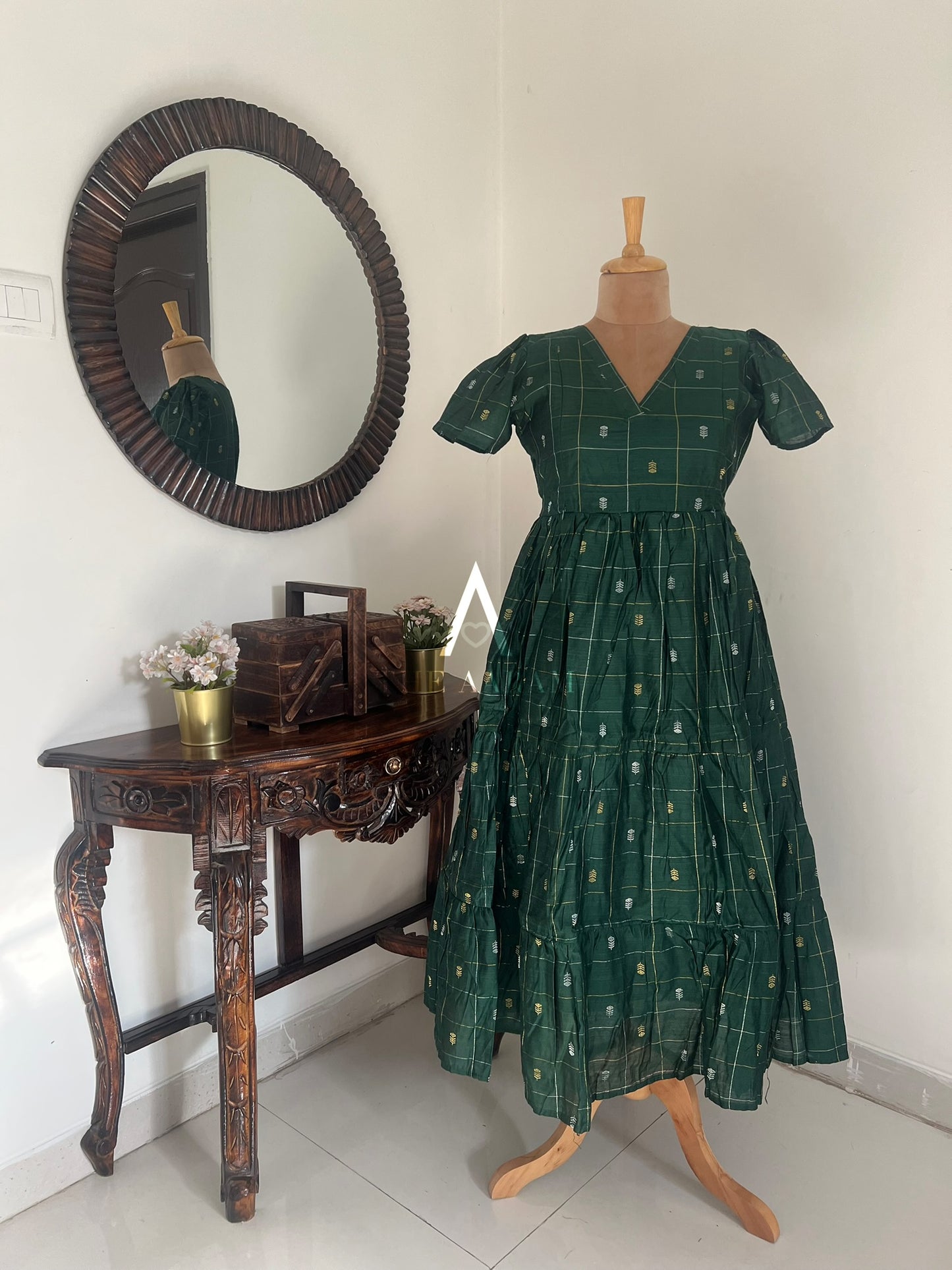 Raw Silk Feeding Frock - 02