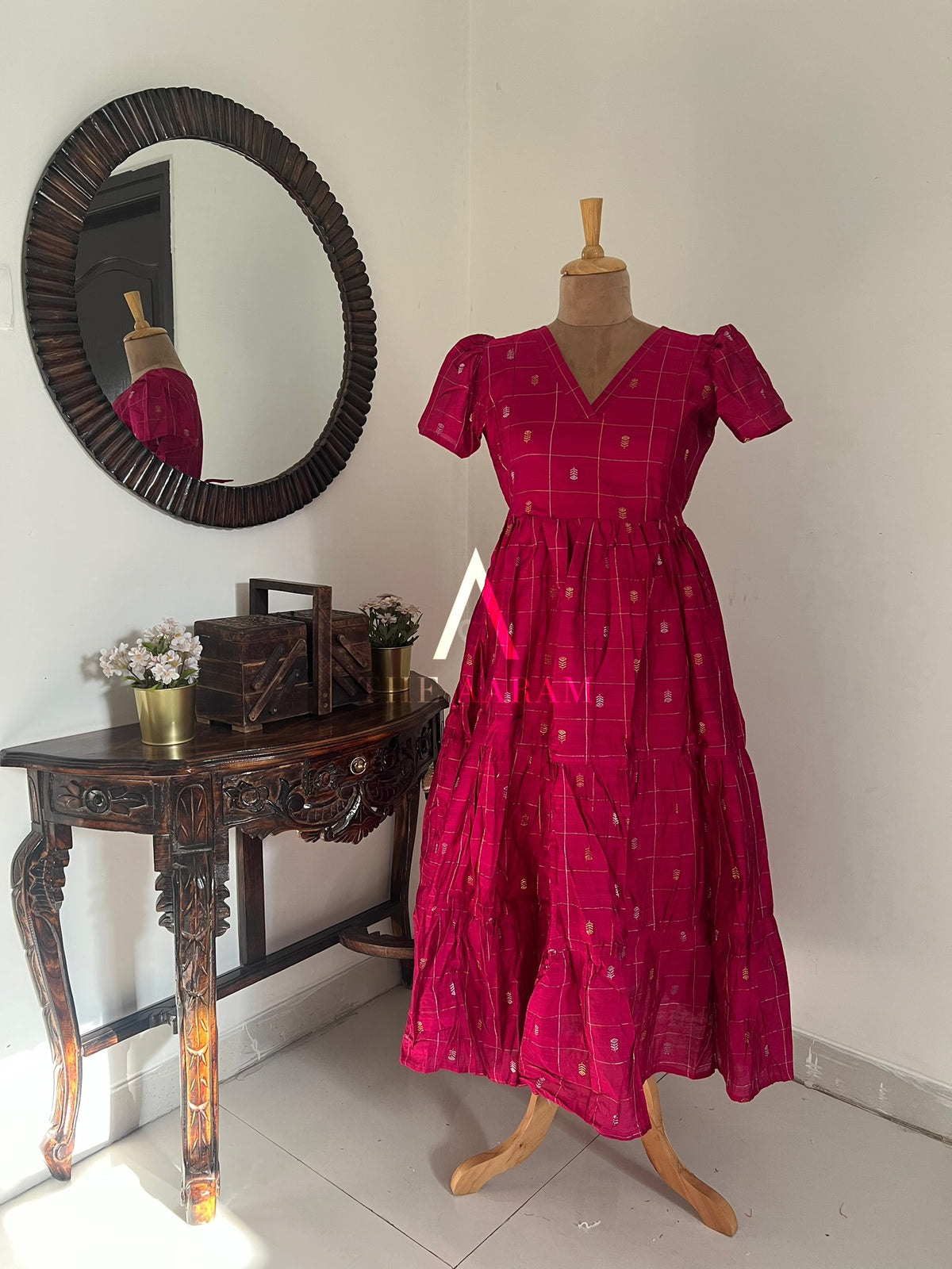 Raw Silk Feeding Frock - 03