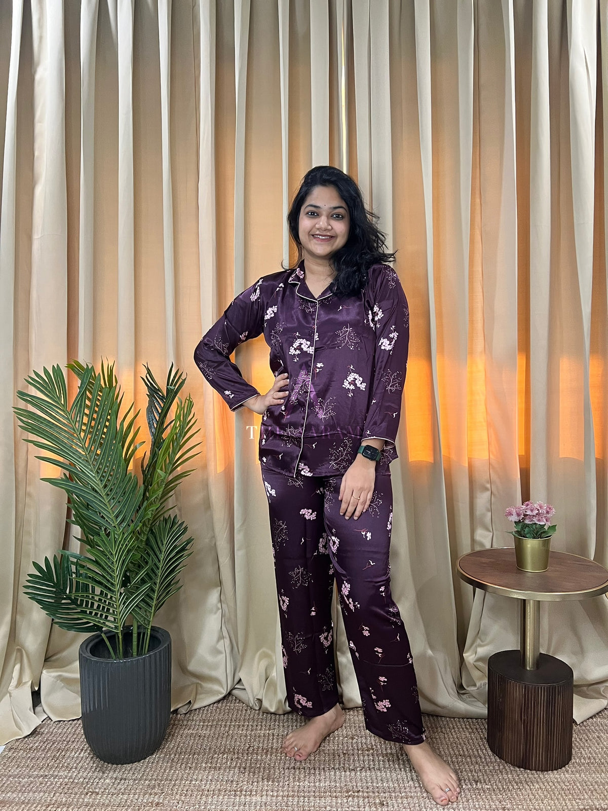 Italian Satin Lounge Set — Viola