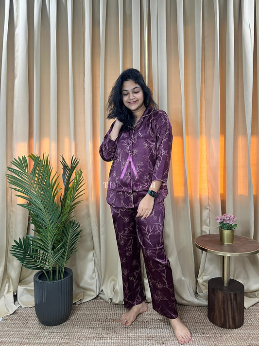 Italian Satin Lounge Set — Rosa