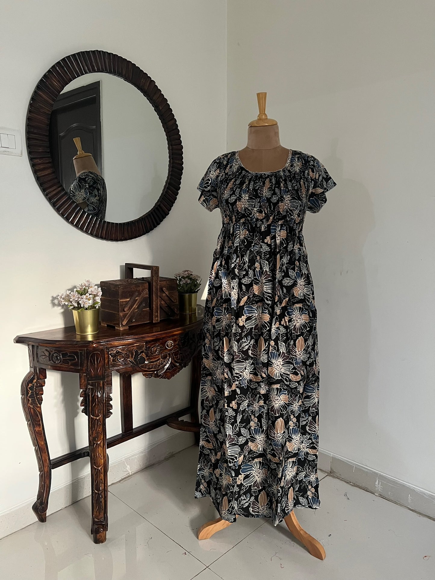 Premium Rayon Smocking Frock - 01