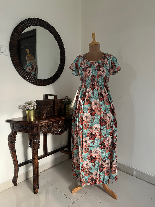 Premium Rayon Smocking Frock - 05