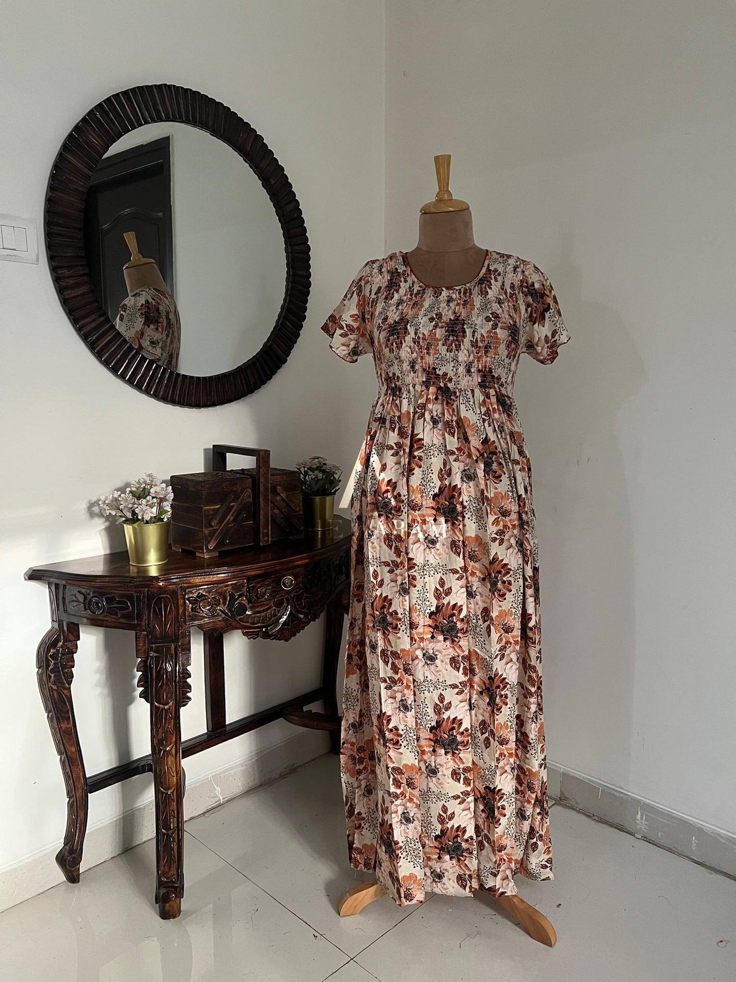 Premium Rayon Smocking Frock - 06