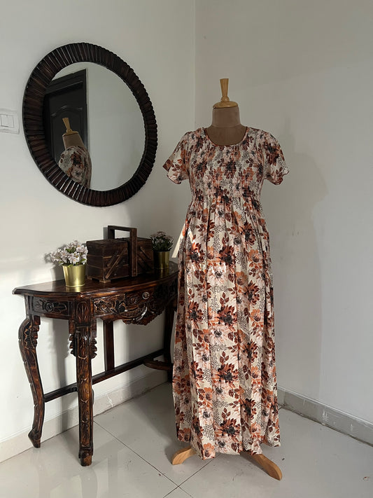 Premium Rayon Smocking Frock - 06