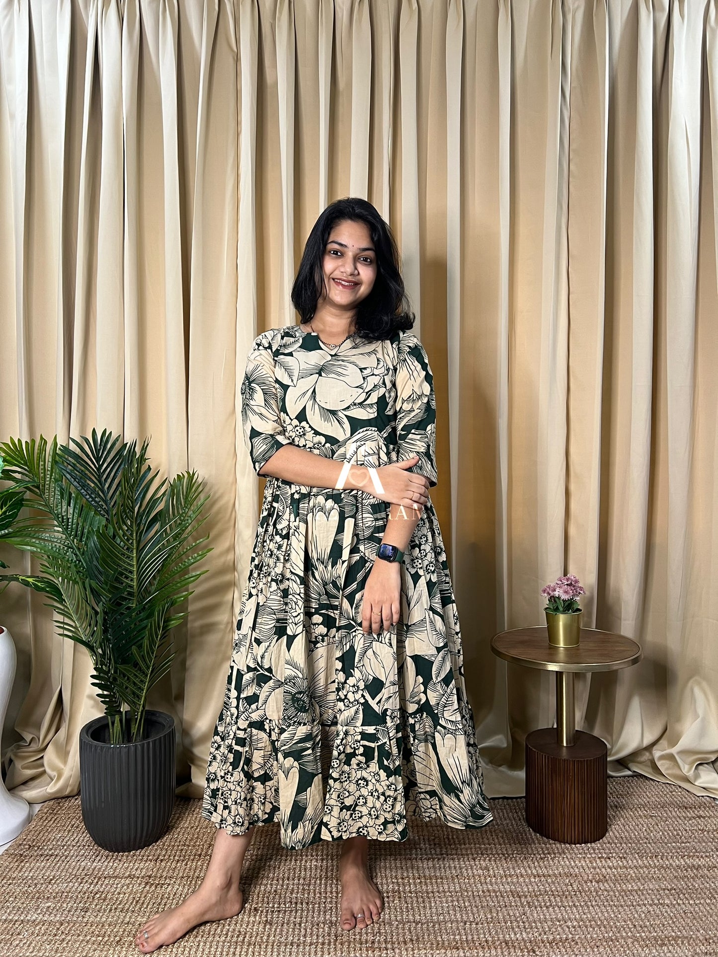 Tropical Bloom Mul Cotton Frill Frock