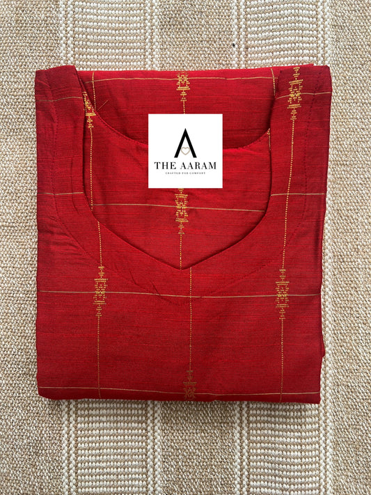Raw Silk Straight-Cut Kurti - 01